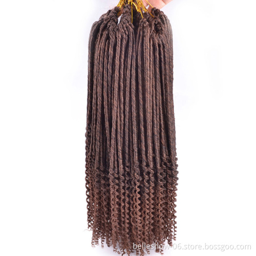 Hot sell 20inch straight curly braid Afro crochet braid hair faux locs curly kinky faux dreadlocks Jerry Curly Faux Locs hair